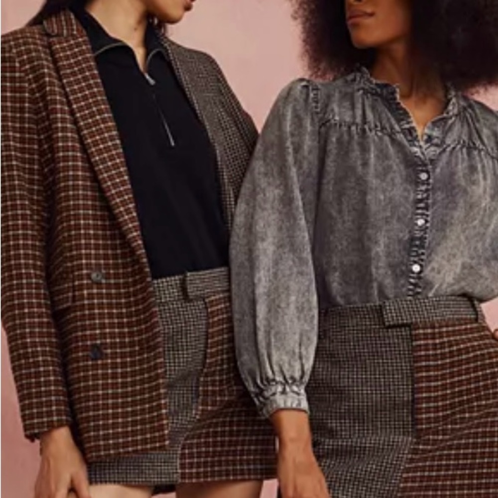 Rails Brown and Black Blazer with Houndstooth Pattern - Picture 2 of 9